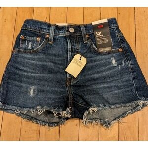 Levi's Women's 501 Original High-Rise Cut Off Jean‎ Shorts Size 25 Light Wash